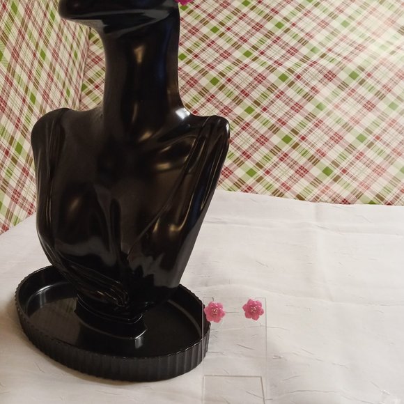 Two Pair Handmade Hand Crafted Glued Resin Flower Stud Earrings Jewelry #50 - Picture 8 of 13